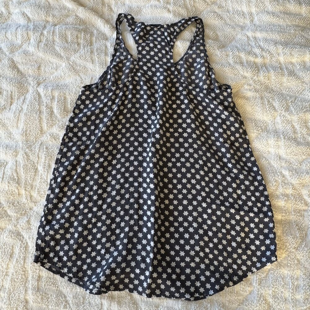 club monaco navy floral halter top